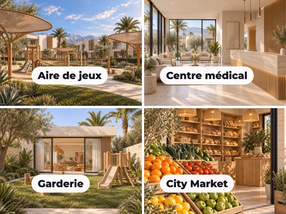 Villa jumelée 4 suites avec salle de bains, suite invités au RDC