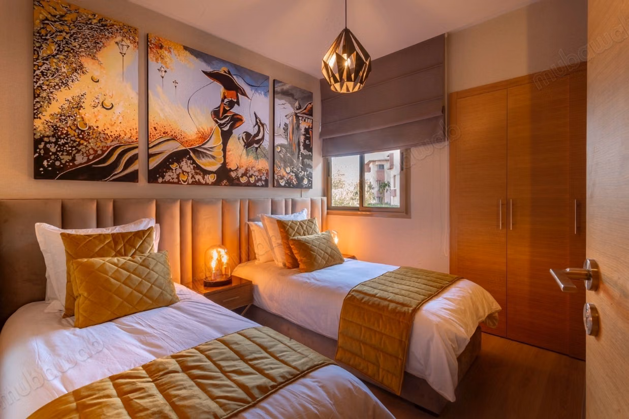 Apartamento impresionante en alquiler en Agdal. 3 hermosas habitaciones. Bien amueblado