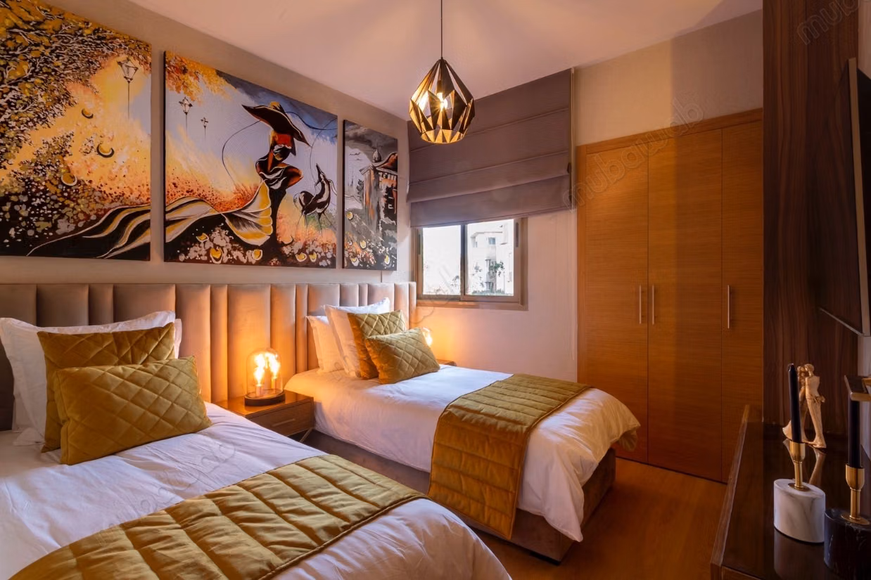 Apartamento impresionante en alquiler en Agdal. 3 hermosas habitaciones. Bien amueblado