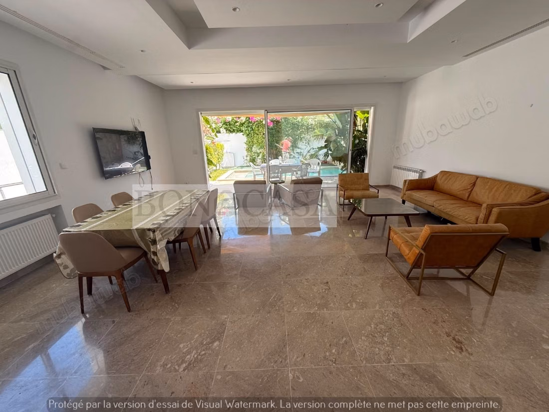 Villa S4 Vide piscine et jardin à louer à Gammarth