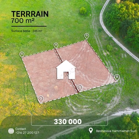 À vendre terrain agricole à besbesia