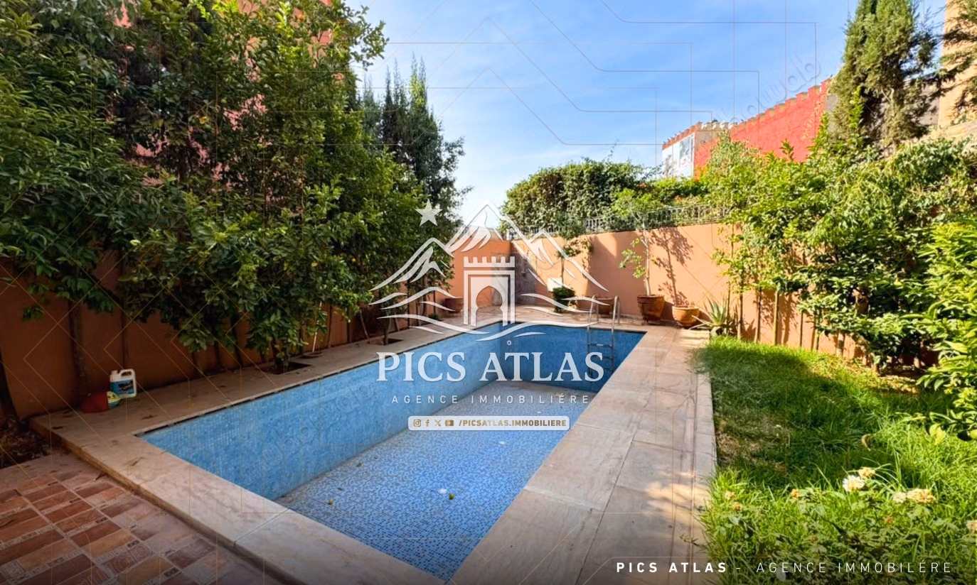 Villa à vendre avec piscine et jardin – Targa, Marrakech