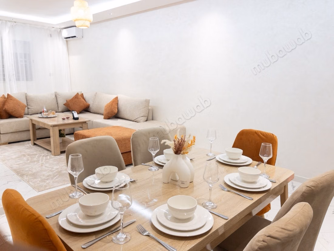 Bel appartement meublé et équipé de 3 chambres – Les Jardins de Chrifia