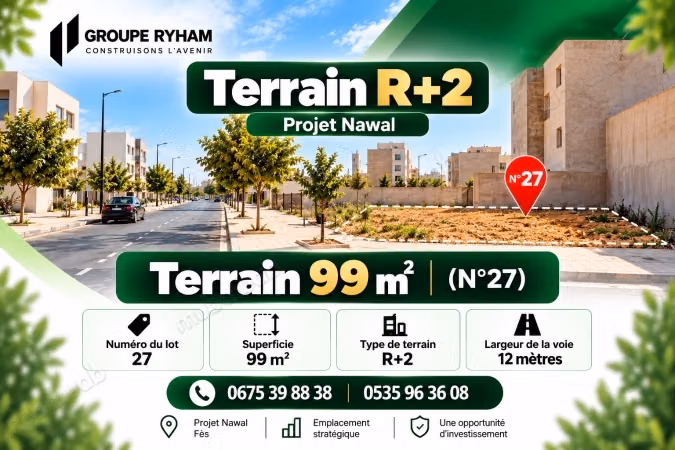 Terrain R2 de 99 m² à vendre Voie 12