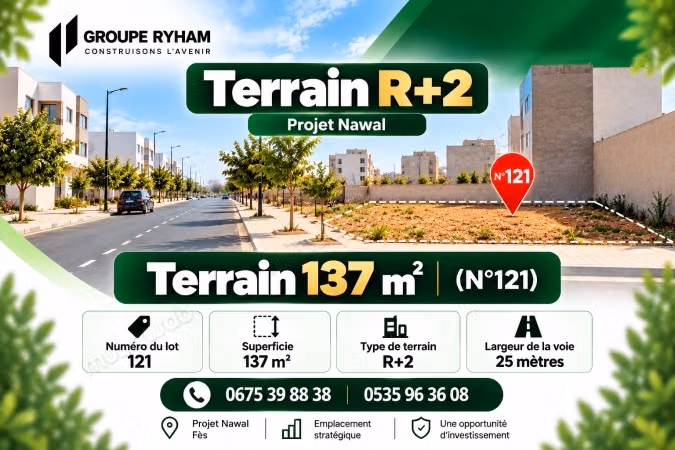 Terrain R2 de 137 m² à vendre