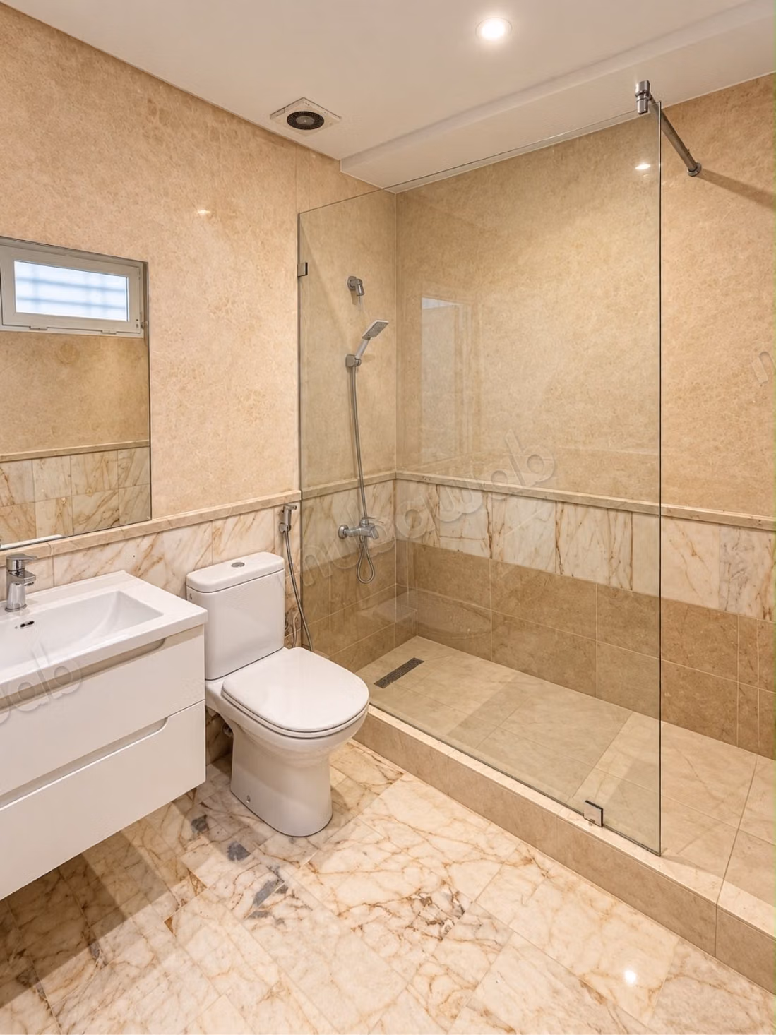 Appartement en location à Ain Diab. 
Surface totale 106 m². 
Piscine et air conditionné