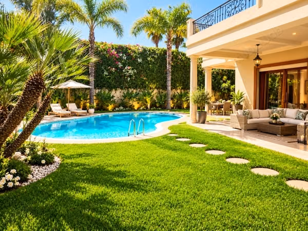 Casa lujosa en venta en California. 4 habitaciones agradables. Piscina, aire acondicionado