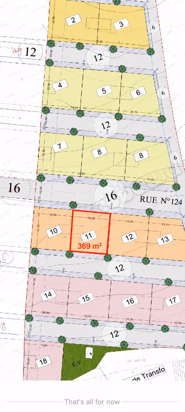 Terrain R4 369 m² à vendre 2 façade 
Proche du marché de gros aux poissons