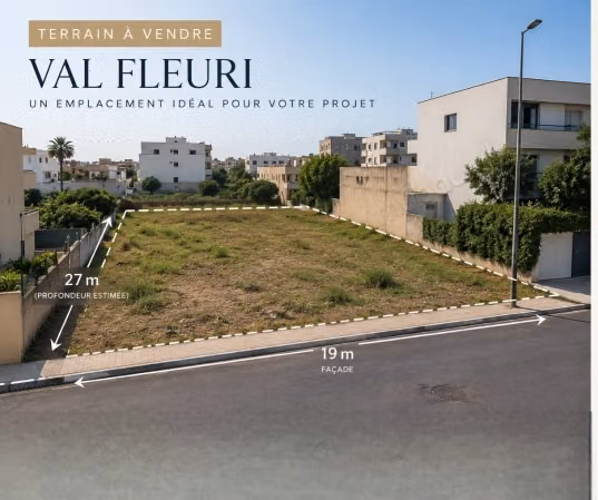 Terrain à vendre – val fleuri – 527 m²
