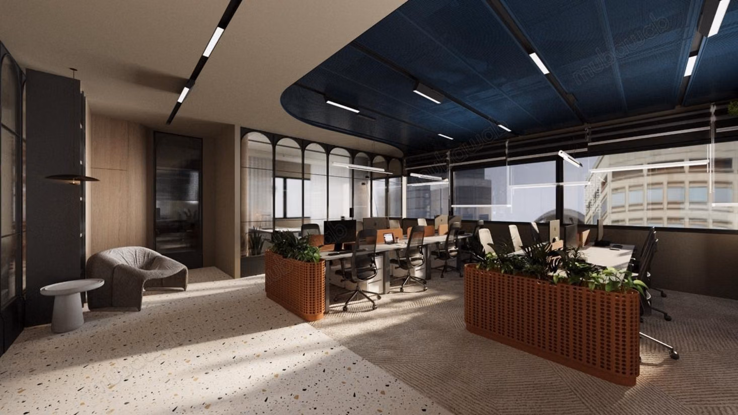 Bureau Prime 155 M² Aménagé Meublé Neuf