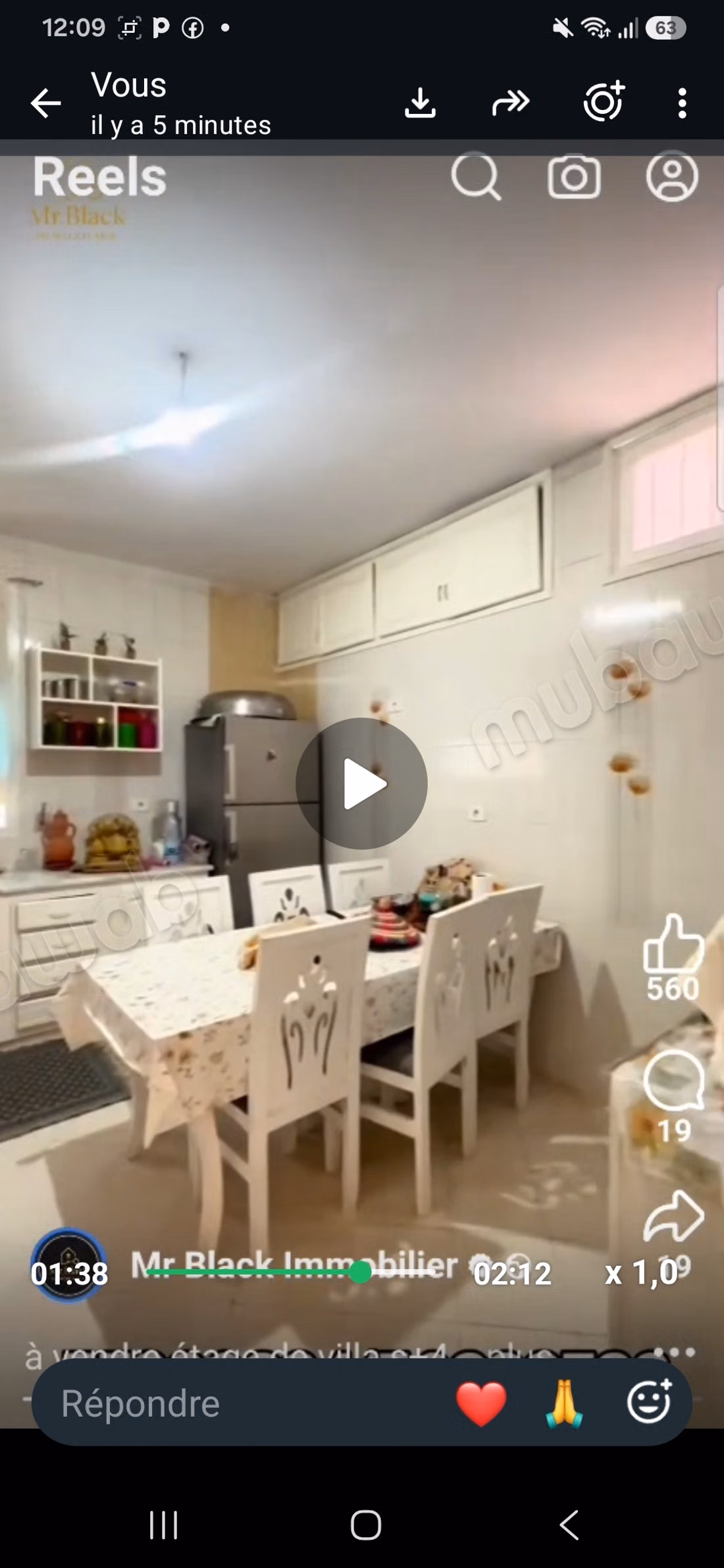 Vente d'un bel appartement à La Manouba. 
4 belles chambres. 
Bien meublé