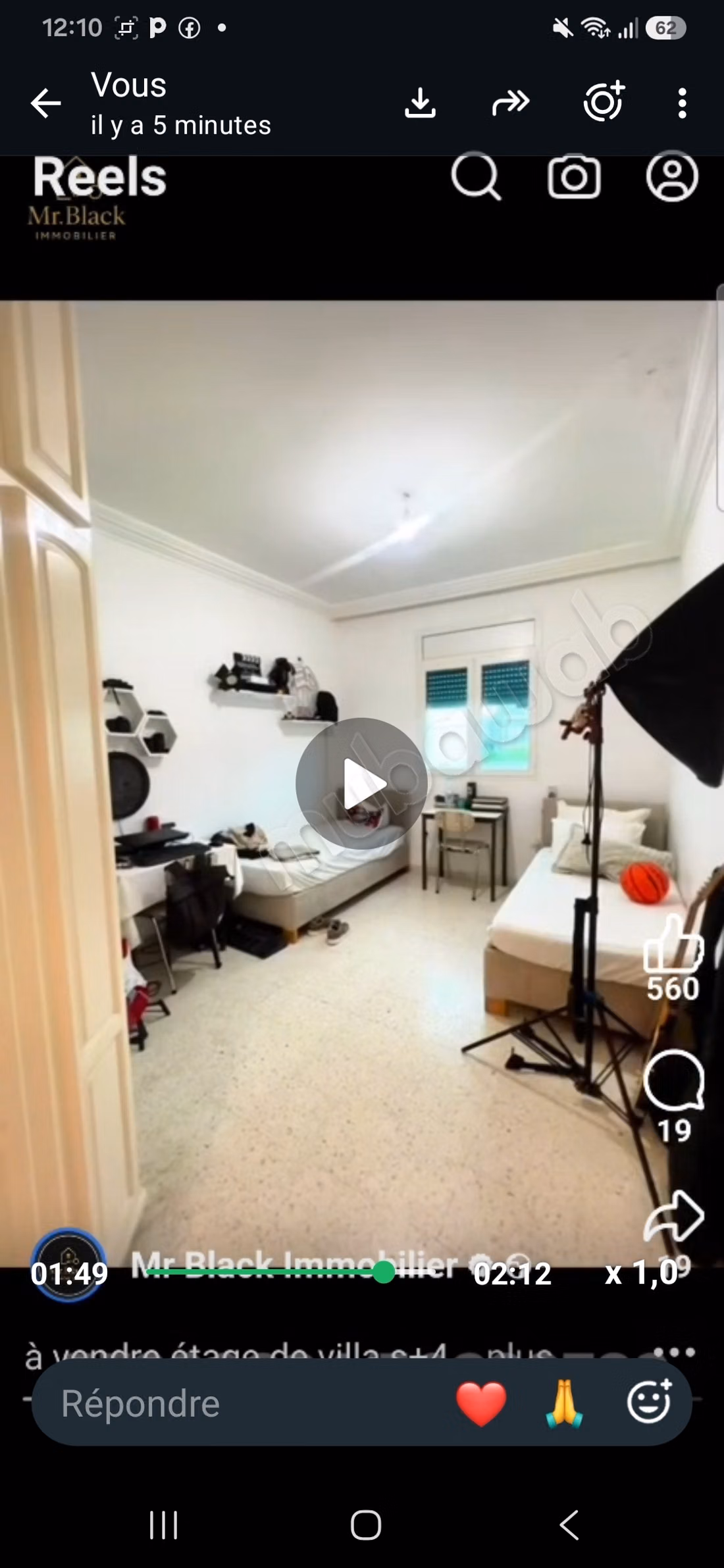 Vente d'un bel appartement à La Manouba. 
4 belles chambres. 
Bien meublé