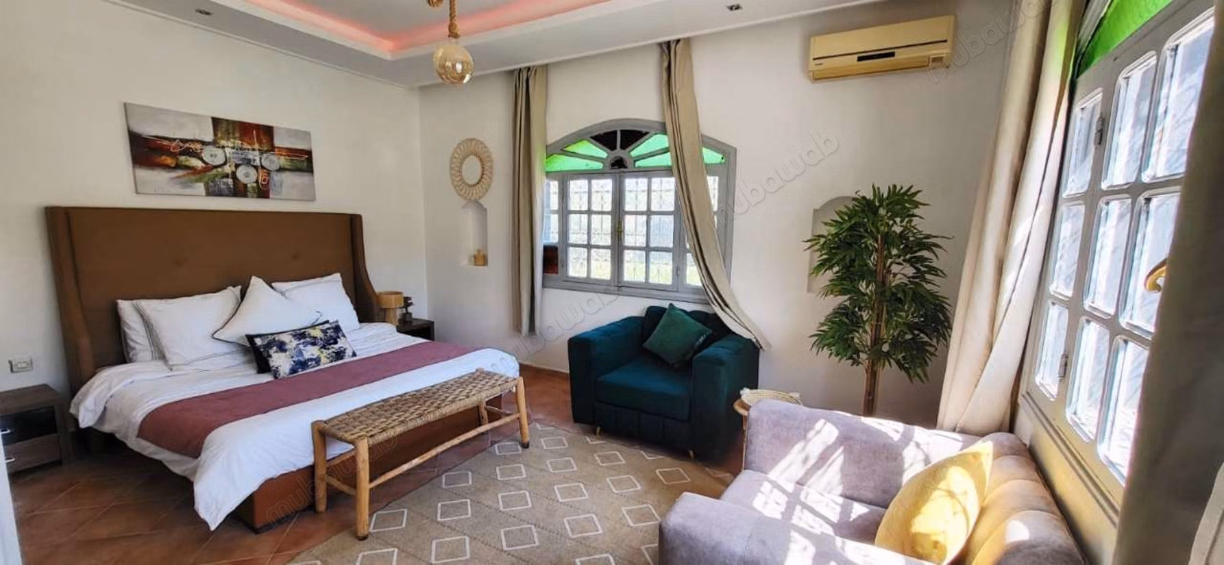 Ville di lusso in affitto sulla Route de l'Ourika. 4 camere. Salotto marocchino tipico, residenza sicura