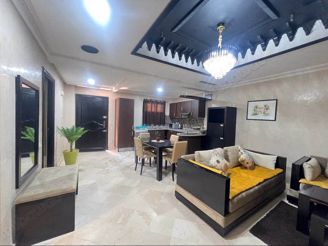 Appartement 97 m² en location meublé à Route Casablanca à Marrakech. 2 chambres. Bien meublé, résidence avec piscine
