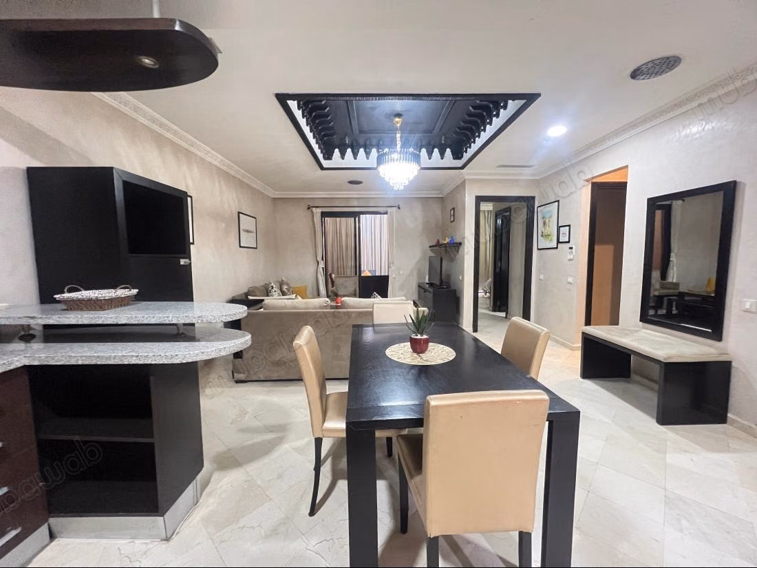 Appartement 97 m² en location meublé à Route Casablanca à Marrakech. 2 chambres. Bien meublé, résidence avec piscine
